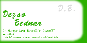 dezso bednar business card